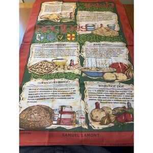 Irish Recipes Linen Union Tea Towel by Samuel Lamont Linen Union 450